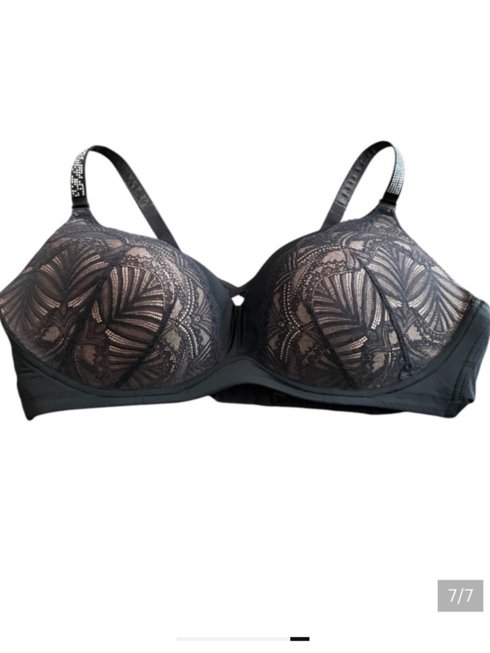 Torrid Black and Tan Bra Bedazzled Straps Size  46D